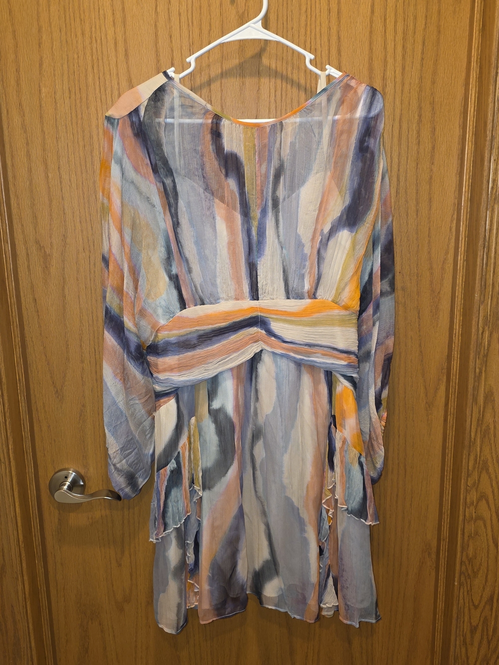 BHLDN Multicolor Watercolor Stripe Mini Dress
